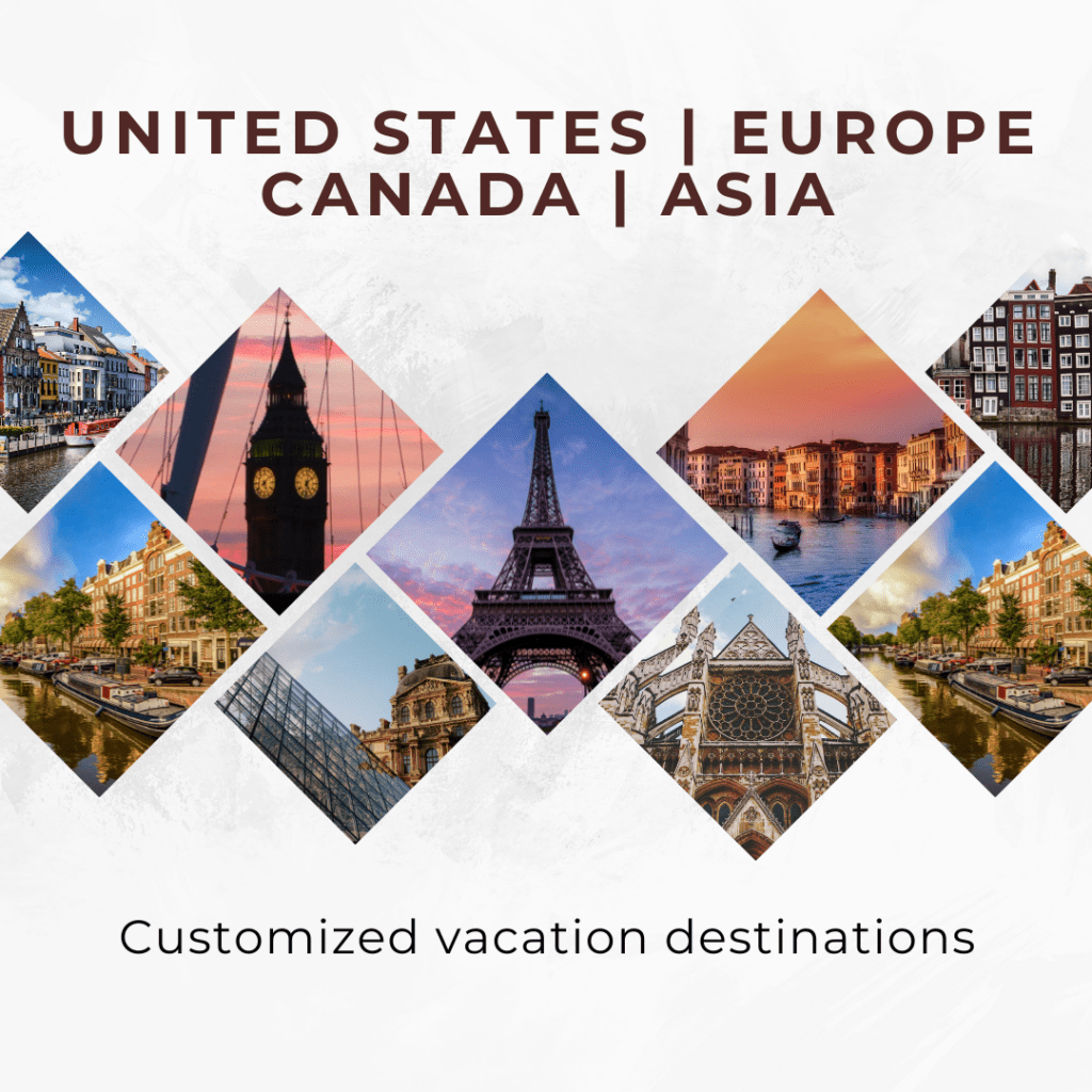 Customized vacation destinations